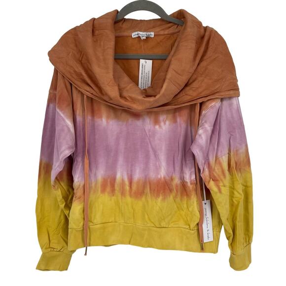 Young Fabulous & Broke Tie Dye Hoodie Sweatershirt Medium Orange Pink Yellow NWT - Picture 1 of 6